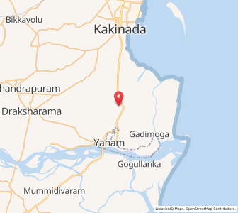 Map of Coringa, Andhra Pradesh