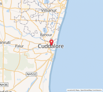 Map of Cuddalore, Tamil Nadu