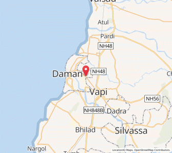 Map of Dabhel, Dadra and Nagar Haveli and Daman and Diu