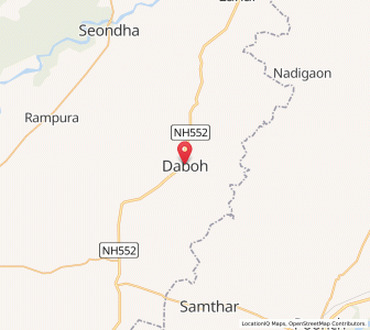 Map of Daboh, Madhya Pradesh