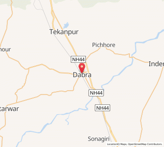 Map of Dabra, Madhya Pradesh