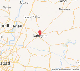 Map of Dahegam, Gujarat