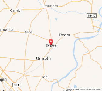 Map of Dakor, Gujarat