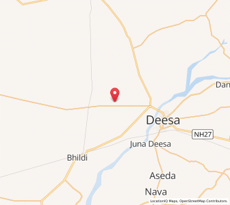 Map of Dama, Gujarat