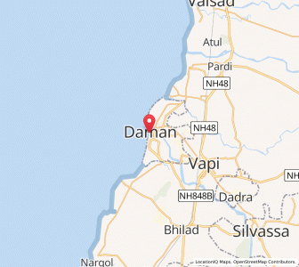 Map of Daman, Daman and Diu