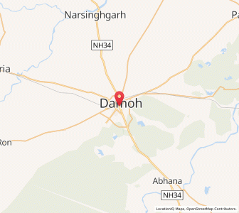 Map of Damoh, Madhya Pradesh