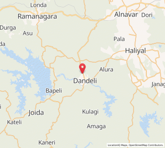 Map of Dandeli, Karnataka