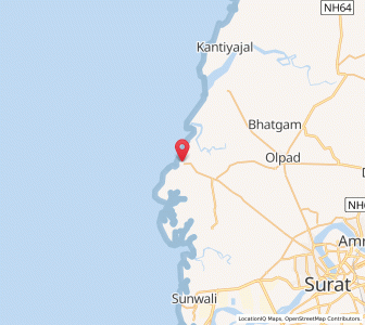 Map of Dandi, Gujarat