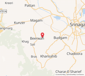 Map of Dansyur, Kashmir