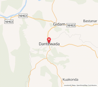 Map of Dantewara, Chhattisgarh