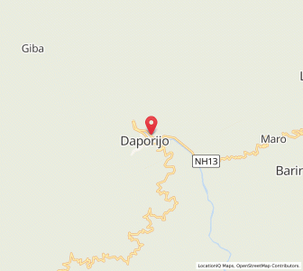 Map of Daporijo, Arunachal Pradesh
