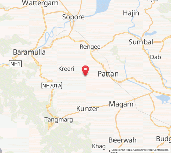 Map of Daragam, Kashmir