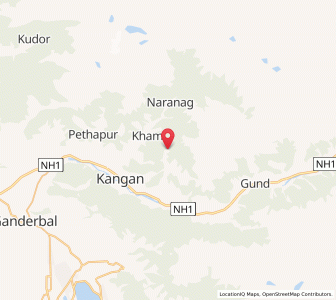 Map of Dardawar, Kashmir