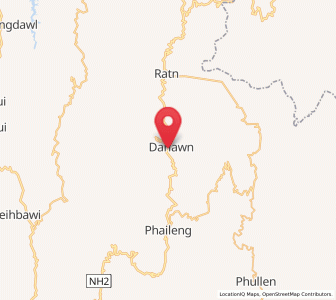 Map of Darlawn, Mizoram
