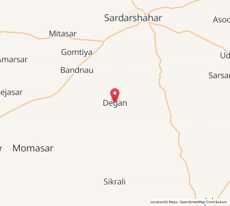 Map of Degan, Rajasthan