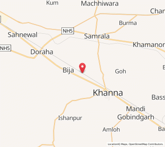 Map of Deheru, Punjab