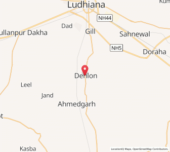 Map of Dehlon, Punjab