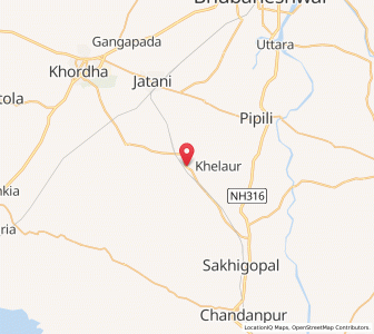 Map of Delang, Odisha