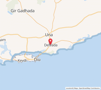 Map of Delvada, Gujarat