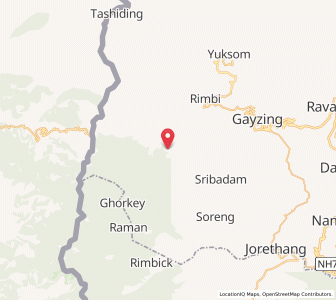 Map of Dentam, Sikkim