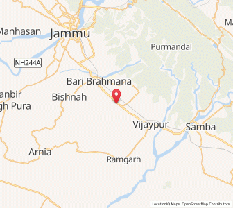 Map of Dera Ghanotriyan, Kashmir