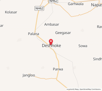 Map of Deshnoke, Rajasthan