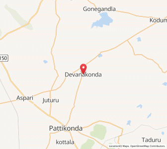 Map of Devanakonda, Andhra Pradesh