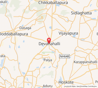 Map of Devanhalli, Karnataka