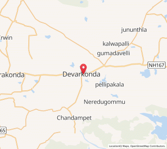 Map of Devarkonda, Andhra Pradesh