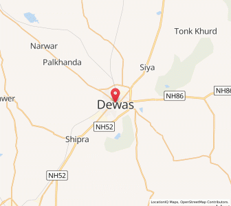 Map of Dewas, Madhya Pradesh