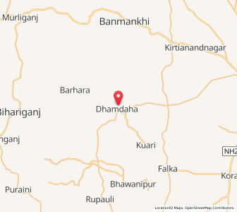 Map of Dhamdaha, Bihar