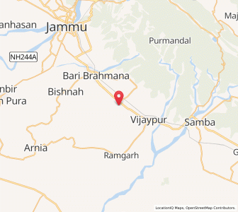 Map of Dhamor, Kashmir