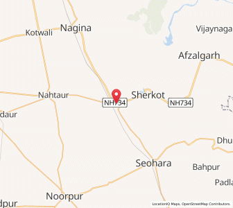 Map of Dhampur, Uttar Pradesh