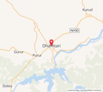 Map of Dhamtari, Chhattisgarh