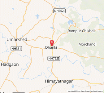 Map of Dhanki, Maharashtra