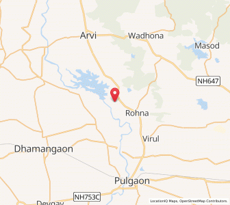 Map of Dhanor, Maharashtra
