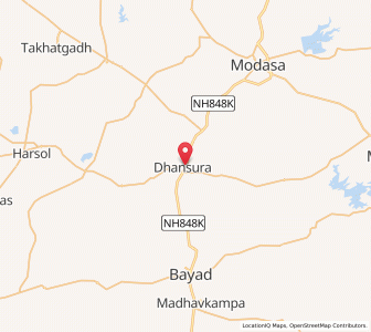 Map of Dhansura, Gujarat