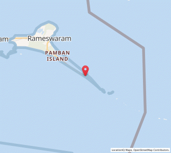 Map of Dhanushkodi, Tamil Nadu
