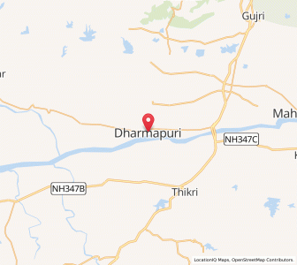 Map of Dharampuri, Madhya Pradesh