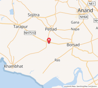 Map of Dharmaj, Gujarat
