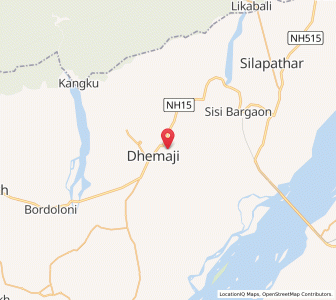 Map of Dhemaji, Assam