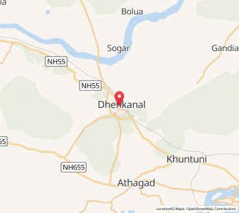 Map of Dhenkanal, Odisha
