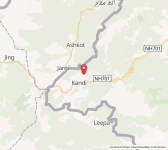 Map of Dherinar, Kashmir