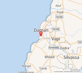 Map of Dholar, Daman and Diu