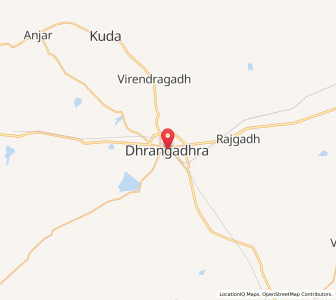 Map of Dhrangadhra, Gujarat
