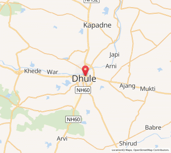 Map of Dhule, Maharashtra