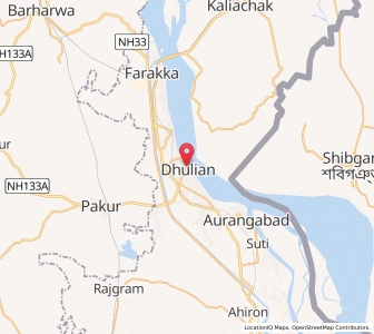Map of Dhulian, West Bengal