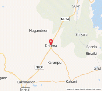 Map of Dhuma, Madhya Pradesh