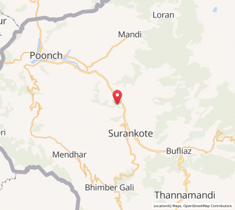Map of Dhundak, Kashmir
