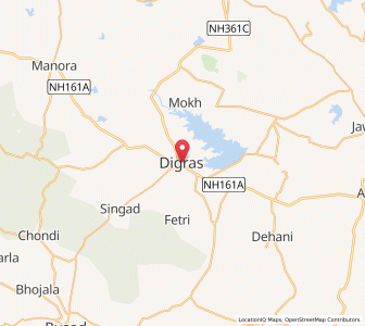 Map of Digras, Maharashtra